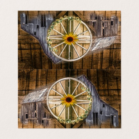 Rustige Barn Wagon Zonnebloem Visitekaartje (Buitenkant ongevouwen)