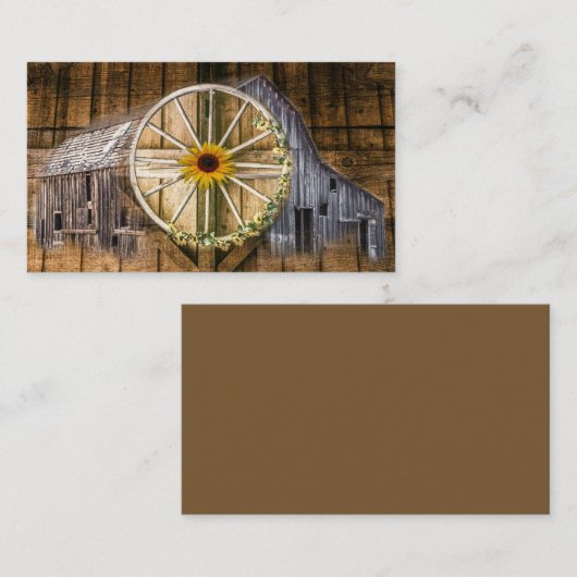 Rustige Barn Wagon Zonnebloem Visitekaartje (Voorkant / Achterkant)