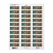 Rustige Barn Wood Blauwgroen Bloedflessen Adreseti Etiket (Full Sheet)