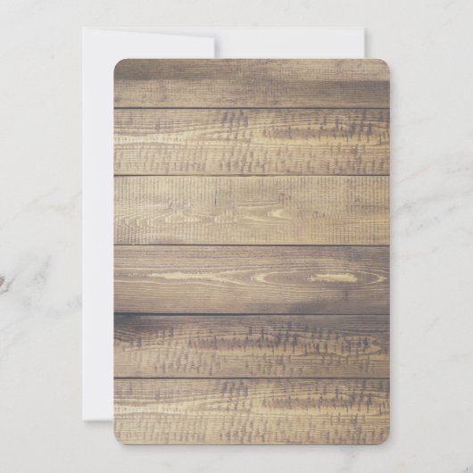 Rustige Barn Wood Edison Bulbs en lint Baby shower Kaart (Achterkant)