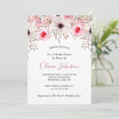 Rustige Barn Wood Floral Blush Pink Vrijgezellenfe Kaart (Staand voorkant)