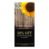 Rustige Barn Wood Lace westerne landzonnebloem Reclamekaart (Voorkant)