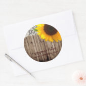 Rustige Barn Wood Lace westerne landzonnebloem Ronde Sticker (Envelop)