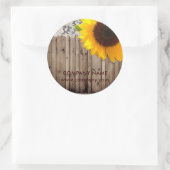 Rustige Barn Wood Lace westerne landzonnebloem Ronde Sticker (Tas)