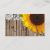 Rustige Barn Wood Lace westerne landzonnebloem Visitekaartje (Achterkant)