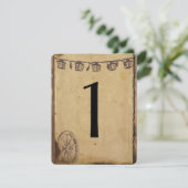 Rustige Barn Wood Lantern Wedding Table Number Kaart (Staand voorkant)
