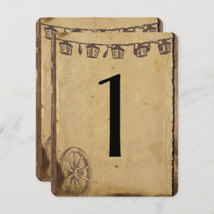 Rustige Barn Wood Lantern Wedding Table Number Kaart