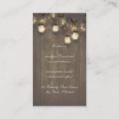 Rustige Barn Wood Mason Jars String Lights Visitekaartje (Achterkant)