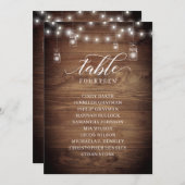 Rustige Barn Wood Table Number Seed Chart Cards Kaart (Voorkant / Achterkant)