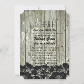 rustige barnhout zwarte kant moderne bruiloft kaart (Voorkant)