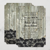 rustige barnhout zwarte kant moderne bruiloft kaart (Voorkant / Achterkant)