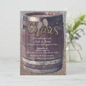 Rustige Barrel & Burlap Cheers Pub Engagement Part Kaart (Staand voorkant)
