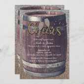 Rustige Barrel & Burlap Cheers Pub Engagement Part Kaart (Voorkant / Achterkant)