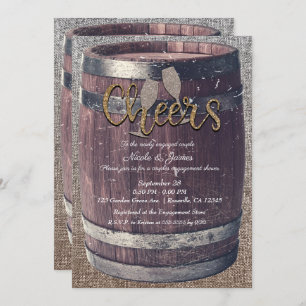 Rustige Barrel & Burlap Cheers Pub Engagement Part Kaart