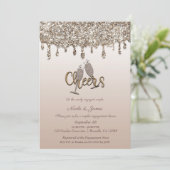 Rustige Barrel Glam Glitter Drip Engagement Party Kaart (Staand voorkant)