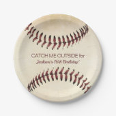 Rustige Baseball Strings Party Papieren Bordje (Voorkant)