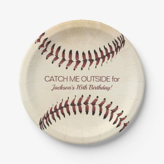 Rustige Baseball Strings Party Papieren Bordje (Voorkant)