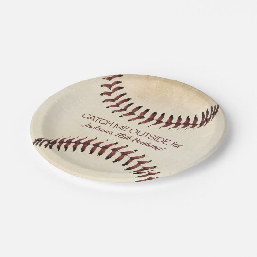 Rustige Baseball Strings Party Papieren Bordje (Gekanteld)