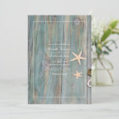 Rustige Beach Nautical QR Code RSVP Weddenschap Kaart (Staand voorkant)