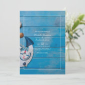 Rustige Beach QR-code RSVP Nautical Wedding Kaart (Staand voorkant)