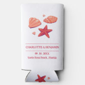 Rustige Beach Wedding Party Seltzer Blikjeskoeler (Achterkant)