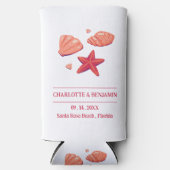 Rustige Beach Wedding Party Seltzer Blikjeskoeler (Voorkant)