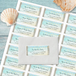 Rustige Beach Wood Wedding Guest Adresetiketten Sticker