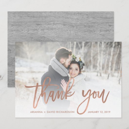 Rustige Bedankt | Foto van Faux Roos Gold Wedding (Voorkant / Achterkant)