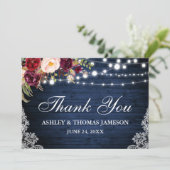 Rustige Bedankt met blauw houten bruiloft (Staand voorkant)