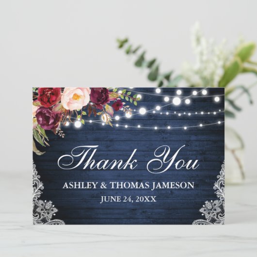 Rustige Bedankt met blauw houten bruiloft (Staand voorkant)