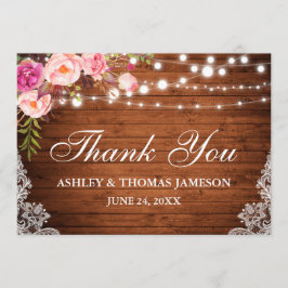 Rustige Bedankt met houten roze vuursteentjes