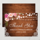 Rustige Bedankt met houten roze vuursteentjes (Voorkant / Achterkant)