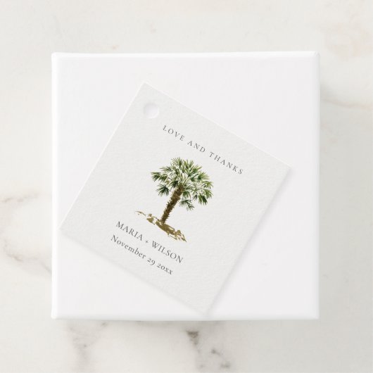 Rustige Bedankt voor tropische strandpalmen Bedankjes Labels (In situ)