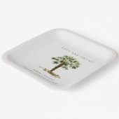 Rustige Bedankt voor tropische strandpalmen Papieren Bordje (Gebogen)