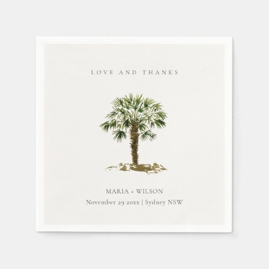 Rustige Bedankt voor tropische strandpalmen Servet (Voorkant)