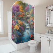 "Rustige beek en stenen brug" Douchegordijn (In situ)