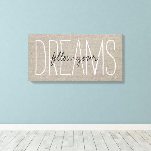 Rustige beelden volgen je dromen canvas afdruk (Insitu (Houten vloer))