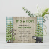 Rustige Beer Baby shower Invitation Boy Kaart (Staand voorkant)