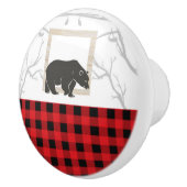 Rustige Beer en rode buffelkoepels Bossen Keramische Knop (Rechts)