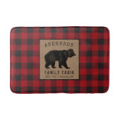 Rustige Beer Familie Cabin Red Buffalo Play Burlap Badmat (Voorkant)
