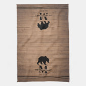 Rustige beer gepersonaliseerde familie theedoek (Verticaal)