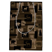 Rustige beer Goudpatroontas Medium Cadeauzakje (Achterkant)