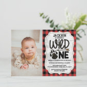 Rustige Beer met bosbedekking Paw Boys 1e verjaard Kaart (Staand voorkant)