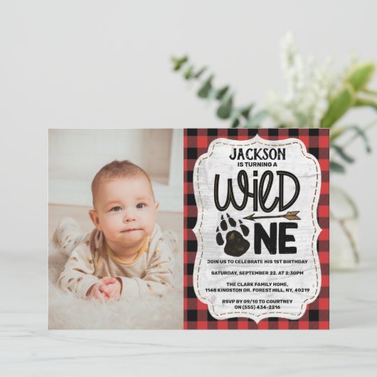 Rustige Beer met bosbedekking Paw Boys 1e verjaard Kaart (Staand voorkant)