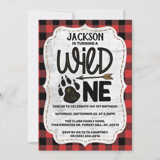 Rustige Beer met bosbedekking Paw Boys 1e verjaard Kaart (Voorkant)