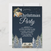 Rustige Beer met boscabine: kerstfeest Kaart (Voorkant)