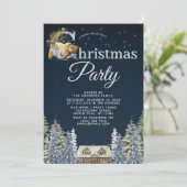 Rustige Beer met boscabine: kerstfeest Kaart (Staand voorkant)