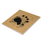 Rustige Beer Pauw print  kunst Tegeltje (Zijkant)