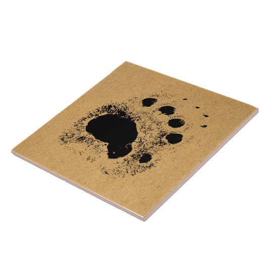 Rustige Beer Pauw print  kunst Tegeltje (Zijkant)