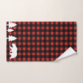 Rustige Beer Rood en zwart buffel Bad Handdoek (Handdoek)